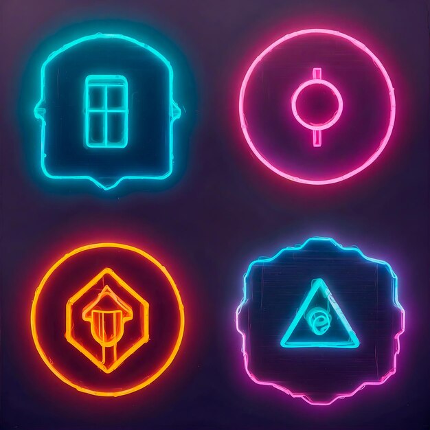 Different neon style icon for app