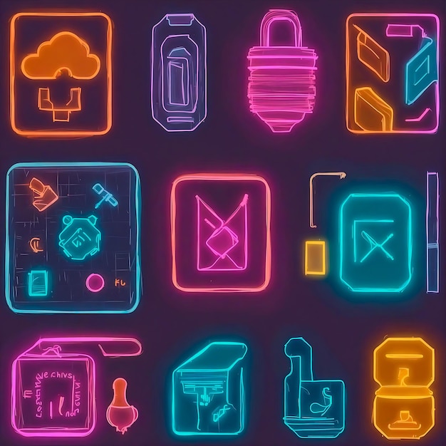 Different neon style icon for app