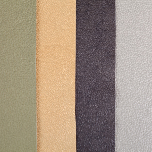 Photo different pastel colors natural leather textures samples