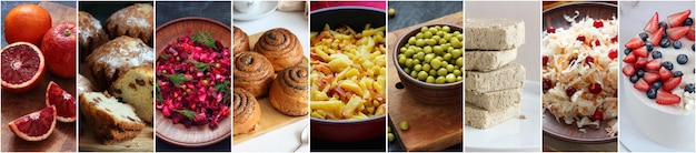 Different photos of delicious food