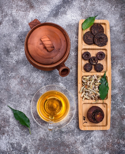 Different pressed chinese puerh tea