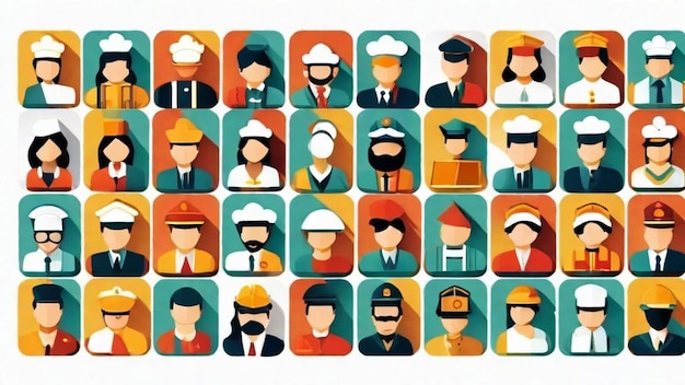 Photo different roles and occupations in a workplace