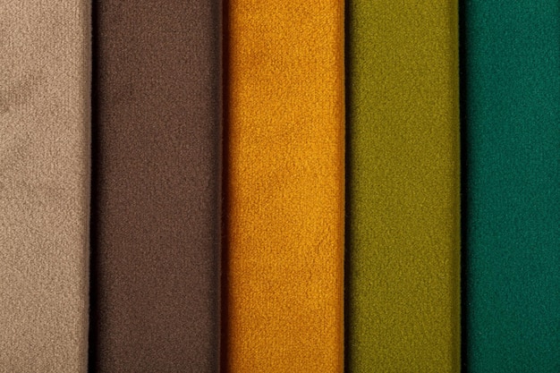 Photo different samples of velvet fabric