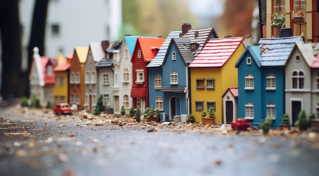 different shapes of small ornamental houses that have a holiday theme