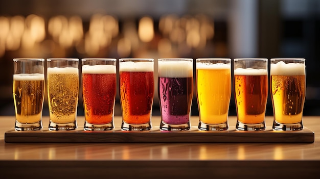 写真 様々な種類のビールグラス