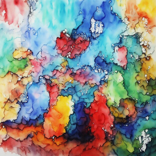 different style awesome multicolor abstract mixed media colorful paint on paper HD watercolor image