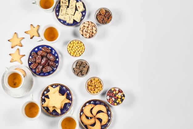 Different sweets and cookies on a table