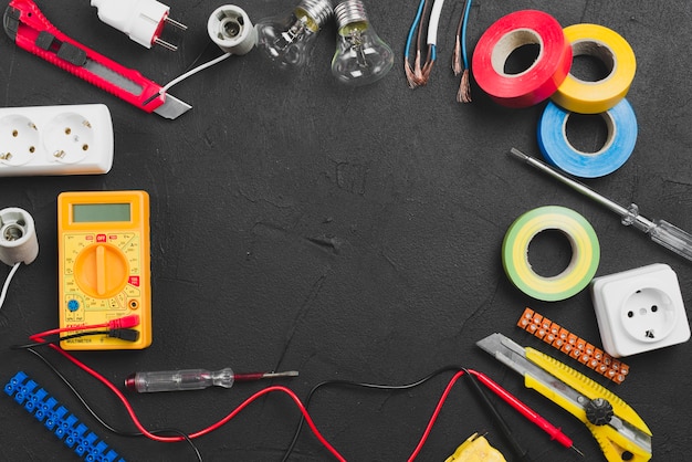 Different tools on table