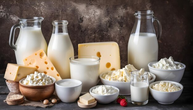 Different types of dairy products