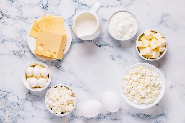 Different types of dairy products