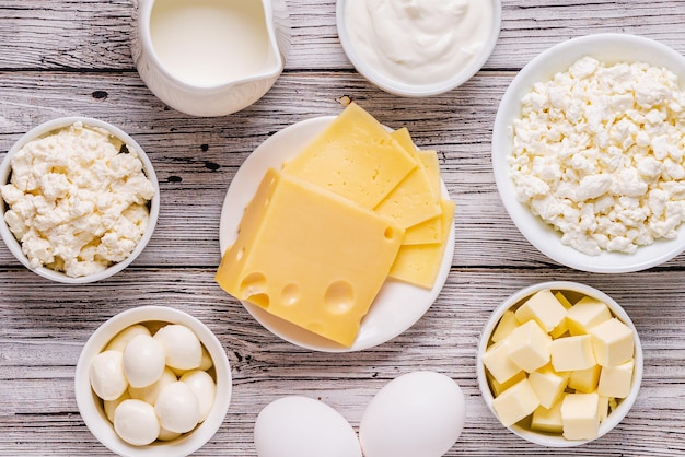 Different types of dairy products