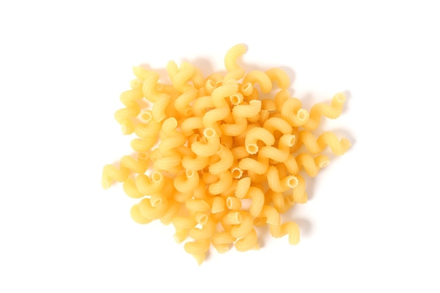 Different types of raw italian pasta closeup