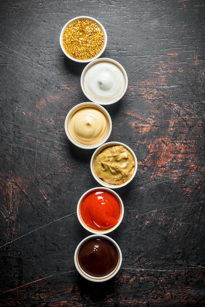 Photo different types of sauces