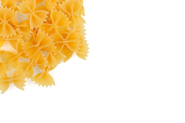 Different types and shapes of dry italian pasta closeup