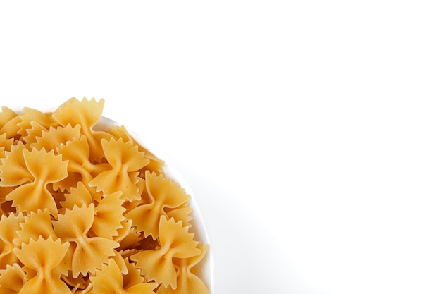 Different types and shapes of dry italian pasta