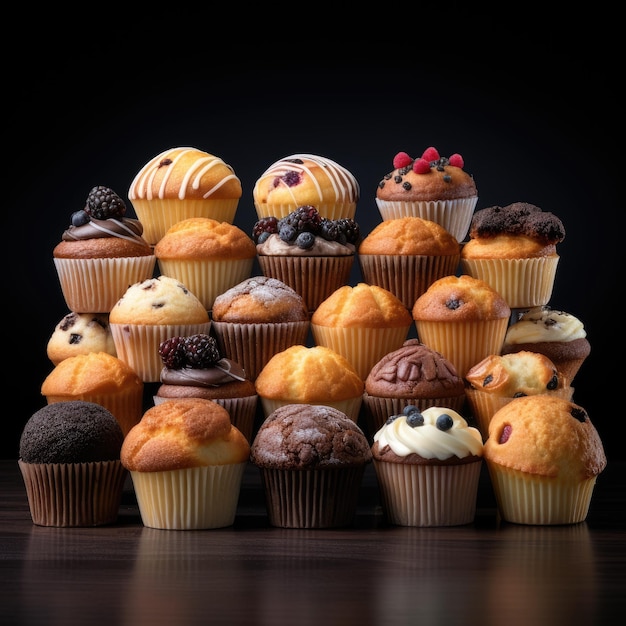 Different variety of muffins