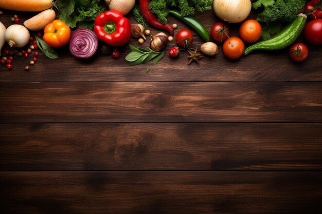 different vegetables on wooden table