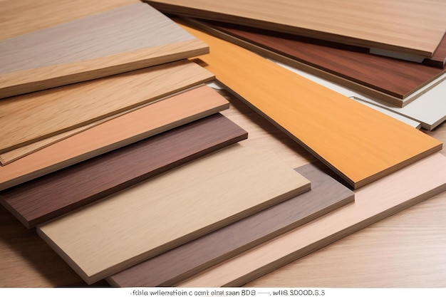 different wooden color swatch laminate samples for housing renovation project architecture and construction