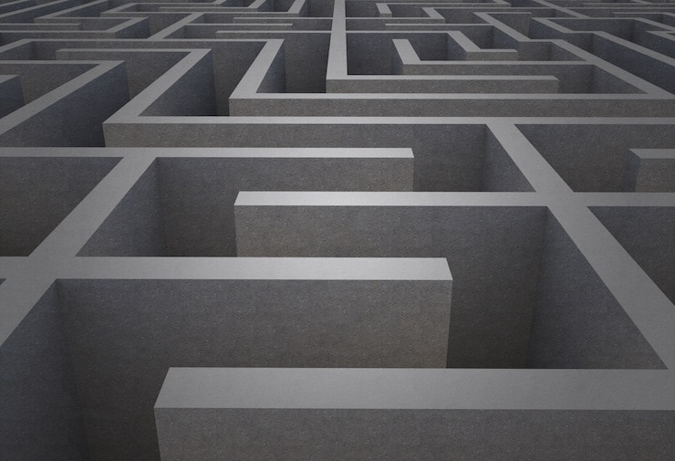 Photo difficult maze puzzle