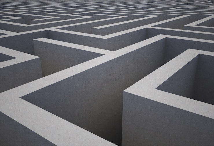 Photo difficult maze puzzle