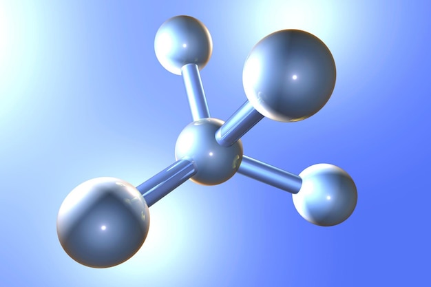 Photo difficult molecule on a blurred background 3d illustration