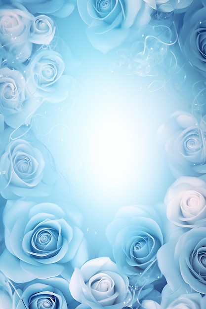 diffuse soft colored rose pattern frame for wallpaper card design