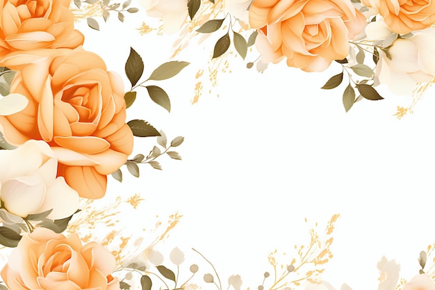 Diffuse soft colored rose pattern frame for wallpaper card design