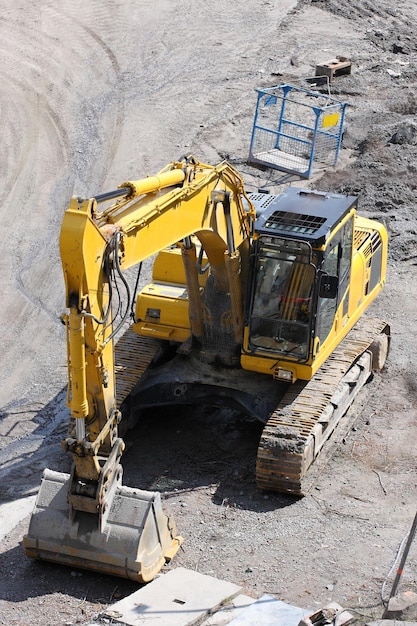 Digger in a quarry