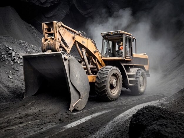 Фото Копатель, работающий в угольной шахте