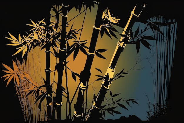 Digitaal afbeelding van de bamboe bosillustratie door generatieve ai