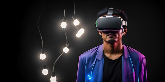 Digitaal gamen in virtual reality voor een Aziatische man