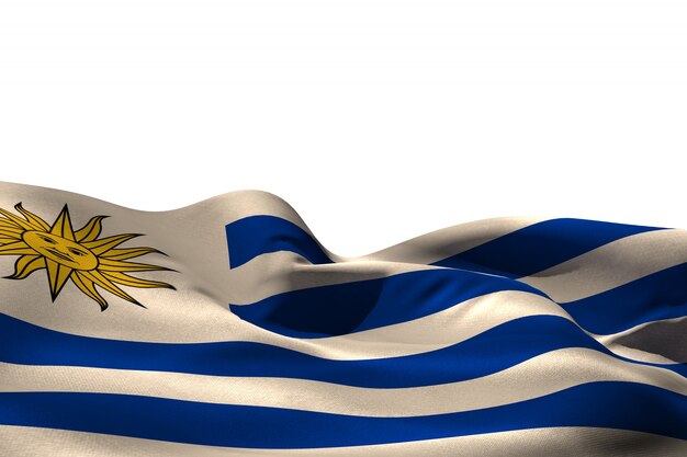 Digitaal gegenereerde uruguay vlag kabbelend