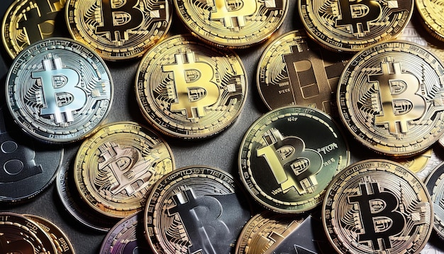 Digitaal gouden munt bitcoin behang