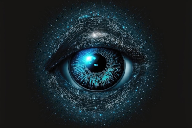 Digitaal oog cyber veiligheidstechnologie concept