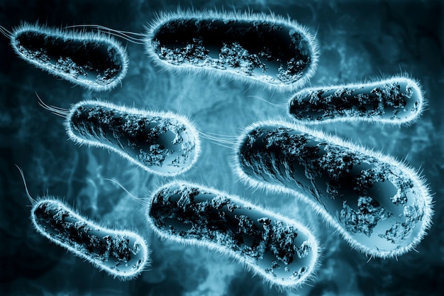 Illustrazione digitale 3d di batteri