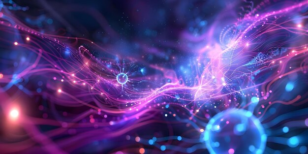 digital abstract background featuring computer processor circuits neurons and quantum computing concept technology abstract art computer science quantum computing neurons