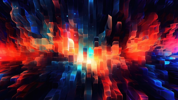 Digital abstract background with scifi neon light line pattern Picturesque