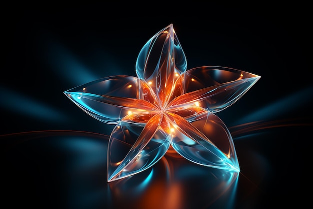 Photo digital airbrush art of simple outline of a star ai generated