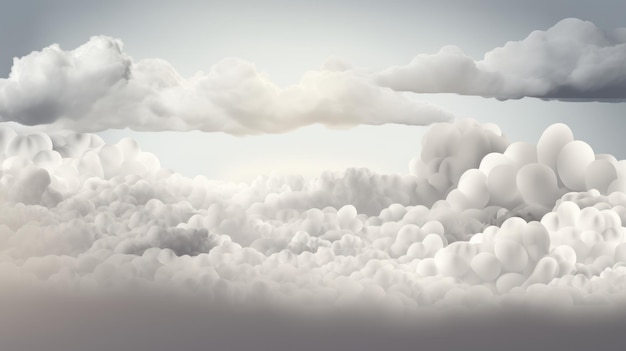 A digital animation of clouds with the sun shining through them.