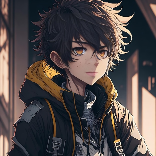 AI Art Generator: Anime profile picture with cool anime boy