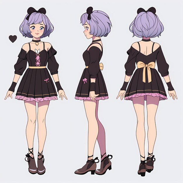 Digital Anime Girl Concept Art Fashion Betoverende personages en boeiende ontwerpen komen tot leven