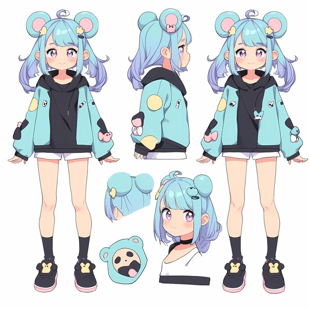 Digital Anime Girl Concept Art Fashion Betoverende personages en boeiende ontwerpen komen tot leven