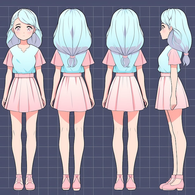 Digital Anime Girl Concept Art Fashion Enchanting characters and captivating designs come to life