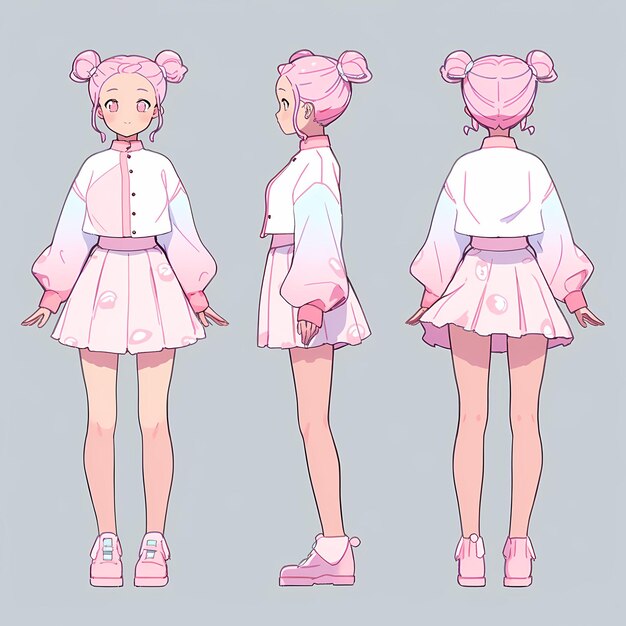 Foto digital anime girl concept art fashion personaggi incantevoli e disegni accattivanti prendono vita
