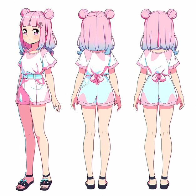 Digital Anime Girl Concept Art Mode Betoverende personages en boeiende ontwerpen komen tot leven