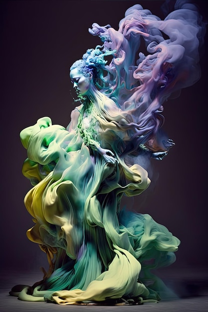 Digital art colorful background image of a smoke