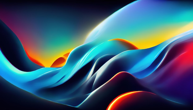 Digital art colorful mountain twisted background