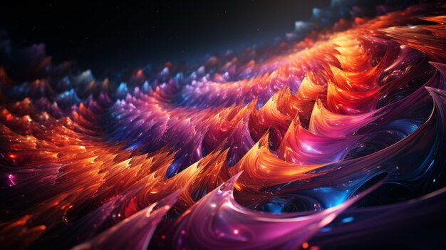 Digital art of colorful spiral of space