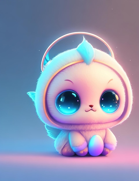 A digital art of a cute tiny alien character