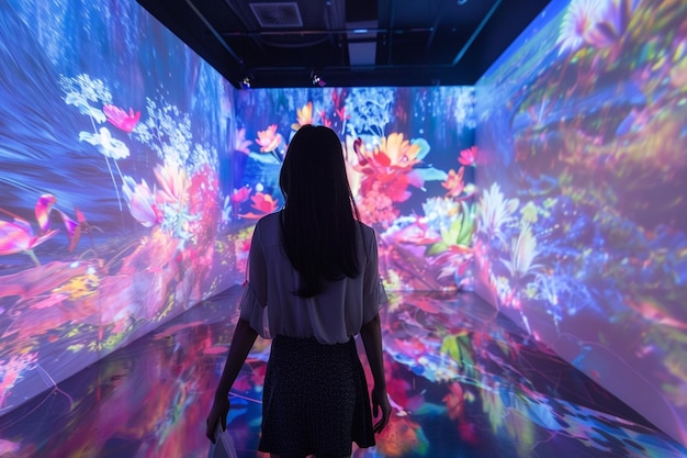 인터랙티브 인스 제너레이티브 AI를 특징으로하는 디지털 미술 전시회